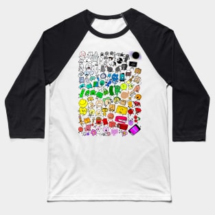 BFDI Inanimate Insanity All Characters (Transparent) Baseball T-Shirt